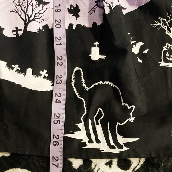 HELL BUNNY NWT Ombre purple black Haunt Graveyard circle skirt 1950s style SMALL - Picture 6 of 16